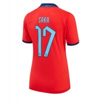 Camisa de time de futebol Inglaterra Bukayo Saka #17 Replicas 2º Equipamento Feminina Mundo 2022 Manga Curta